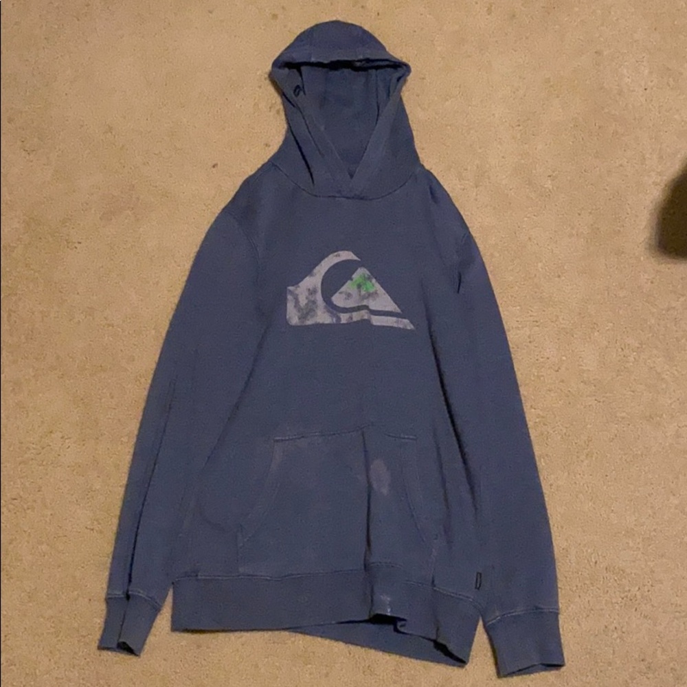 Mens Quicksilver blue hoodie big logo